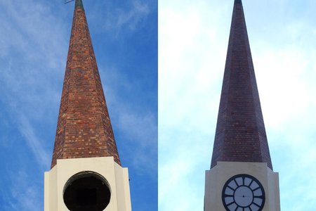 Die â€œgapende wondâ€ wat onlangs met â€˜n horlosie-gesig gevul is, met die wysers wat nog kort